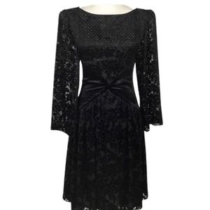 Hanae Mori Boutique Vintage Black Dress Size 4